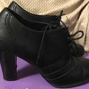 Franco Fortini Womens 7M Black Leather Ankle Boots